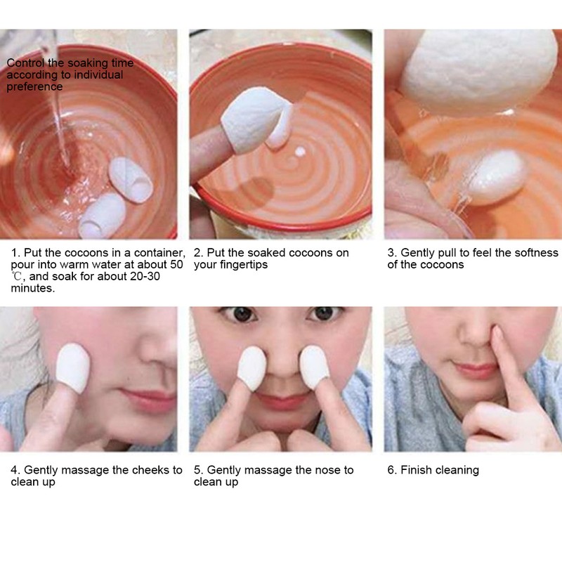 30pcs Face Cleaning Natural Silks Cocoons Blackhead Removal Exfoliating Silkworm
