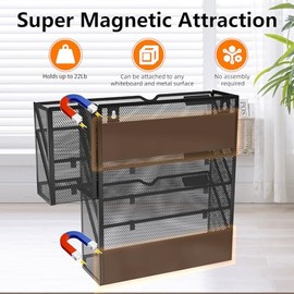 Soporte magnético para archivos, organizador magnético de archivos para montaje en pared, organizador de correo colgante de 5 niveles, soporte para ca