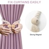 Risipu 2 Pack Wooden Cube Magnetic Curtain Tie Backs, Modern