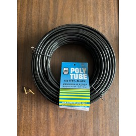 DIAL 1/4'' 100' Black Poly Tubing w/ brass insert adapt for Evaporative/Sw