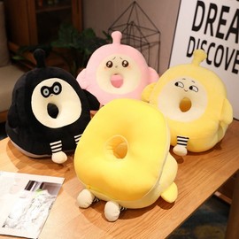 [Overseas] Egg Paarazzi Double-Sided Four Seasons Ice Nap Pillow Office Lay Down Mother-of-Pearl Elementary School Children's Lay Down Nap Cushion Danzai Nap Pillow-Happy: 25*30cm 3ea