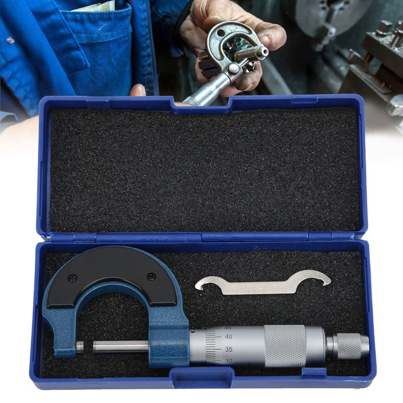 Micrometer 0‑25mm Scale Outside Diameter Carbon Steel Spiral Locking Measuring