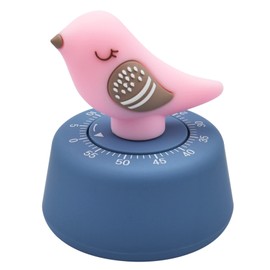 Ranvi Bird Shaped Kitchen Timer Craft Mechanical Winding 60 Minute Timer Cute Animal Kids Time Timer Manage Time, Baking Fun and Boiled Eggs(Pink)