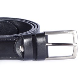 Kabber Black Suit Belt for Men Leather - High Quality Tanned Trouser Belt/Leather Belt for Men - 3.5cm Wide, 118-Black, 105