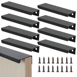Black Furniture Handles Hidden Cabinet Handles 120mm with Screws Concealed Cupboard Handles for Cabinet Door Drawers 8 Pieces