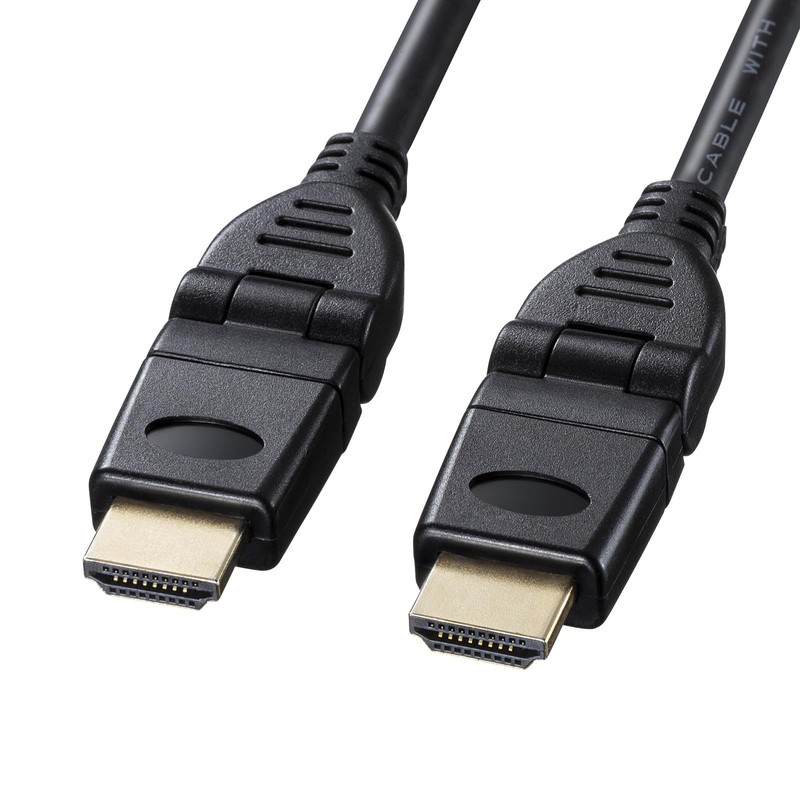 Sanwa Supply KM-HD20-3D20N High-Speed HDMI Cable (3D Connector) (Black, 6.6