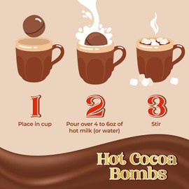 ChocZero Hot Cocoa Bombs, Zero Sugar Added, Keto Milk Chocolate, Kid Friendly Way to Make Hot Chocolate, Filled with Sugar Free Marshmallows (4 Count)