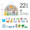HABA Interactive Wooden Zoo Playset with 22 Pieces for Kids