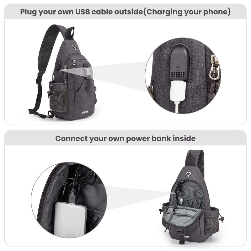G4Free Sling Chest Bag Shoulder Backpack Crossbody Waterproof Canvas Daypack