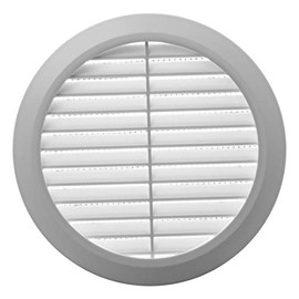 Vent Systems 5'' Inch - White - Soffit Vent Cover - Round Air Vent Louver - Grill Cover - Built-in Insect Screen - HVAC Vents for Bathroom, Home Office, Kitchen