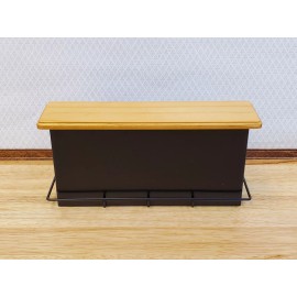 Streets Ahead Dollhouse Bar Black Metal with Wood Top Modern Style 1:12 Scale Miniature