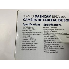 Blaupunkt BPDV165 2.4" HD Dash Cam With Night Vision 720P 4GB MicroSD Card