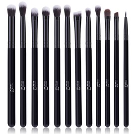 MSQ Eyeshadow Brushes 12Pcs Professional Eye Makeup Brush Set Pure Black