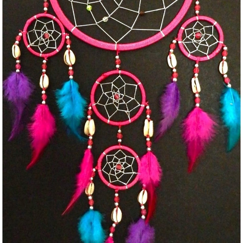 BRILLIANT GIFTS TRADITIONAL PINK PURPLE DREAM CATCHER (single top)