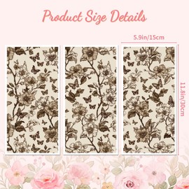 Peacoblue Rub on Transfer Decal Sticker for Furniture Craft Decor 6"x12" Vintage Flowers and Butterflies, 3Pcs Waterproof UV DTF Transfer for Drawer Dresser Glass Porcelain Wood Plastic Window
