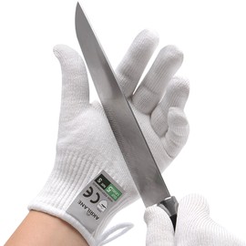 AKRILANE Cut Resistant Gloves Food Grade | Level 5 Protection, Safety Kitchen Gloves for Chef, Oyster Shucking, Mandolin | Premium Food Grade Cutting Glove - 1 Pair (2 Gloves), Medium