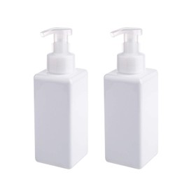 UUJOLY Foaming Soap Dispenser 650ml (22oz) Refillable Plastic Pump Bottle for Liquid Soap, Shampoo, Body Wash (2 Pcs) (White)