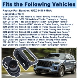 SAOKNCE Trailer Wiring Harness Towing 4/7-Pin Plug Connector w/Bracket Compatible with 2009-2025 Ford F-150 Transit Bronco Maverick Explorer Lincoln Navigator & More Replace# 9U5Z-14489-MAA