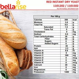 Bellarise Instant Dry Red Yeast Fast Acting Total 16 OZ~PACK OF 1~ Vacuum Sealed