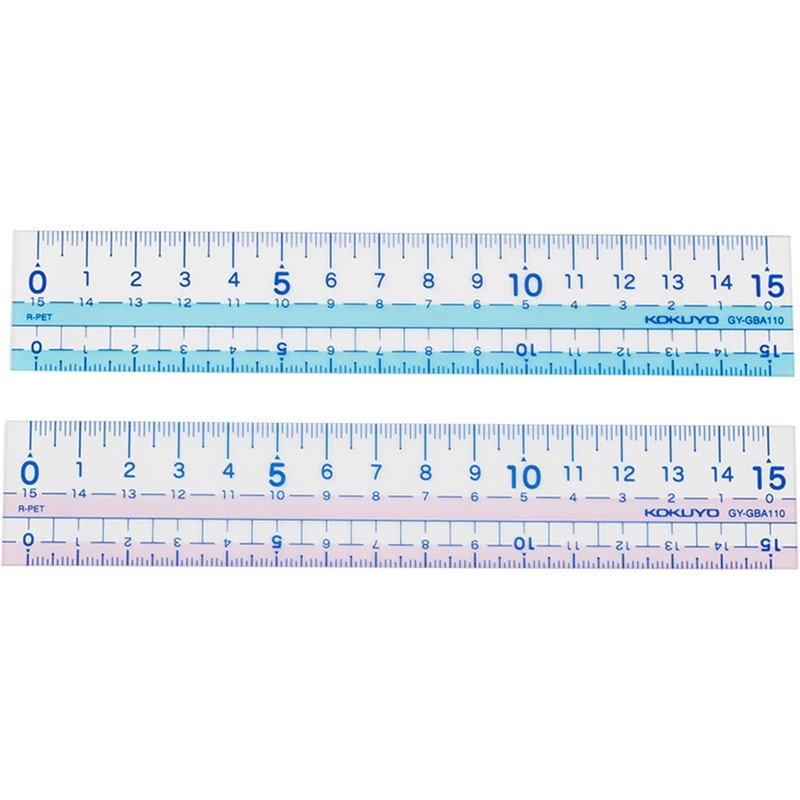 Kokuyo Straight Ruler, 5.9 inches (15 cm), Recycled PET Resin,