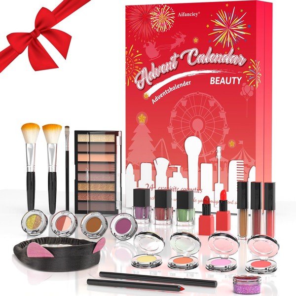 Aifanciey Advent Calendar 2022, Make-Up Set, 24 Cosmetics, Skin Care and Beauty for New Year, Christmas, Beautiful for Girls/Women/Mother