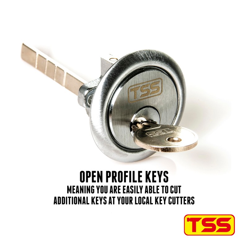 TSS Replacement Locking Rim Cylinder Lock, Supplied with 3 Keys.