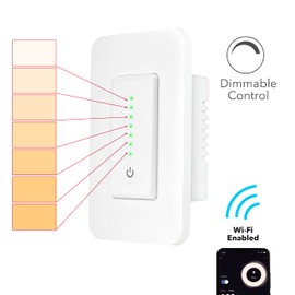 RCA 3-Way Smart Dimmer Switch for LED Lights | Dimmable Wall Switch | Smart Home Lighting 600W LED | Works from Anywhere w/Smart Home Products, Google & Alexa Devices for Home | Compatible w/RCA App