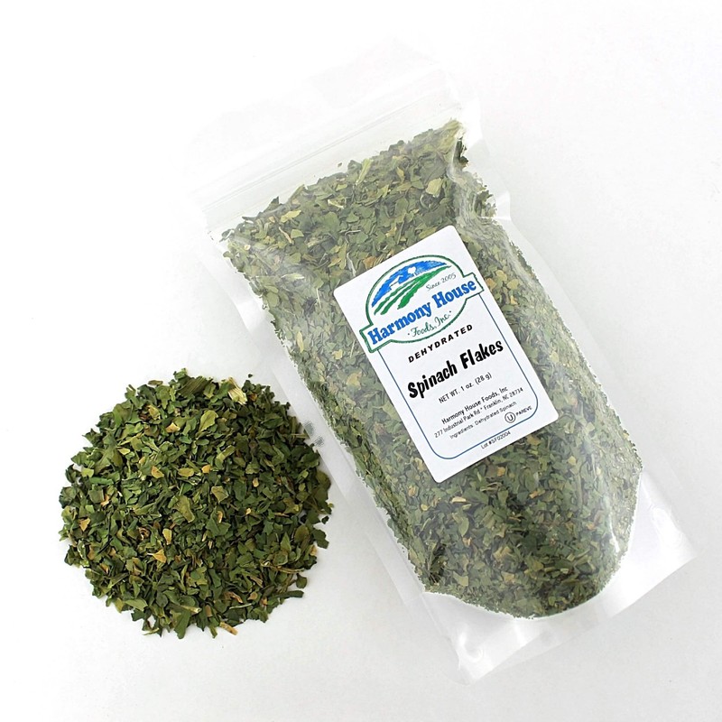 Harmony House Dried Spinach Flakes – Dehydrated Vegetables For Cooking,