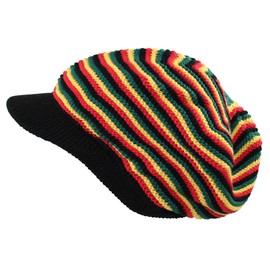 NY Rasta Cotton Beanie Visor (Black/Rasta)
