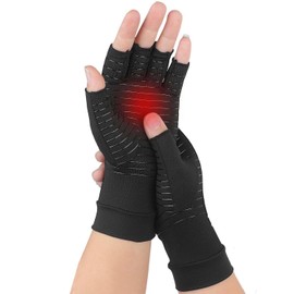 Guantes para Artritis, Guantes de Compresión De Cobre, Alivio Del Dolor y Rigidez Del Túnel Carpiano, Reumatoide, Osteoartritis, para Bicicletas, Deportes, Trabajo, Mecanografí, Unisex, M, Negro