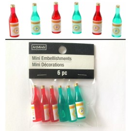 Unbranded NEW MINIATURE MINI 6 SHIRAZ RED WHITE WINE BOTTLES DOLLHOUSE 1:12 JUICE BOTTLE