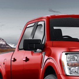 Voron Glass in-Channel Extra Durable Rain Guards for Ford F150 2021-2024 SuperCrew, Window Deflectors, Vent Window Visors, 4 Pieces - 200664