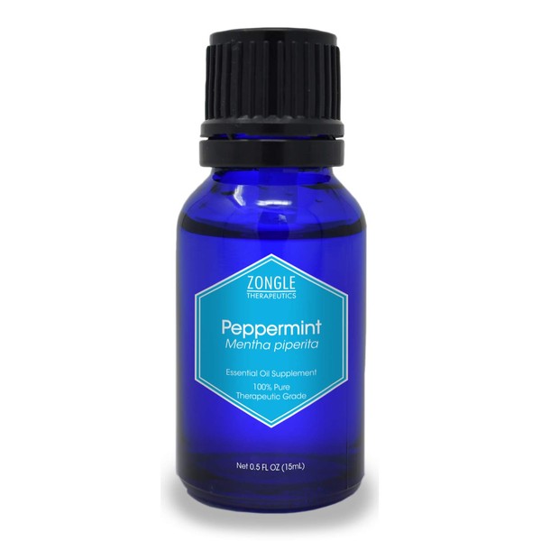 Zongle Peppermint Essential Oil, India, Safe To Ingest, Mentha Piperita, 15 mL