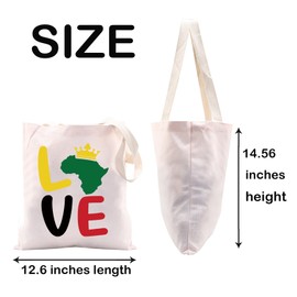 JXGZSO Black History Tote Bag Black Lives Matter Shopping Bag Black History Is Strong Merch Black History Month Gift BLM Gift (Love Africa Tote CA)