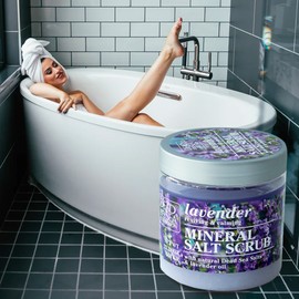 Crystalline Dead Sea Coll Israeli lavender mineral Dead Sea salt salt body scrub dirt peeling body exfoliation clean shower home spa / 이스라엘 라벤더 미네랄 사해 소금 솔트 바디스크럽 때필링 몸각질 제거 클린샤워 홈스파