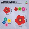 tradercat pril Flower Sticker, Car Sticker, Flowers, Set of 9,