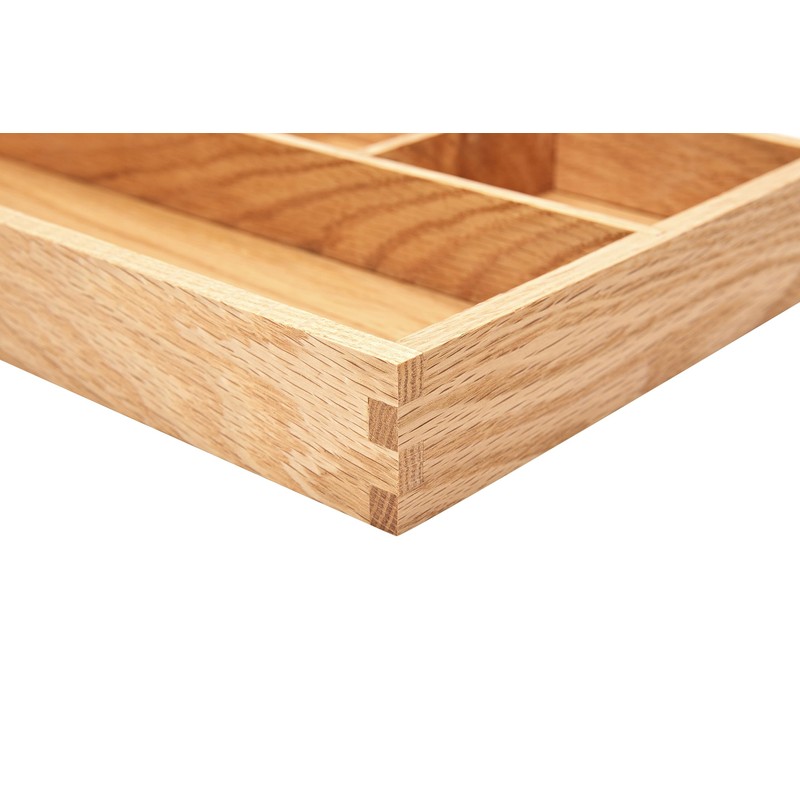 pandapark Wood Organizer Tray,Black Walnut,Desk & Drawer Storage Box (Oak