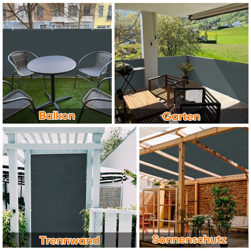 Sekey Balcony Privacy Screen, Balcony Cover, 80 x 500 cm,