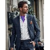 DiBanGu Blue Purple Ascot Ties for Men Cravat Tie and
