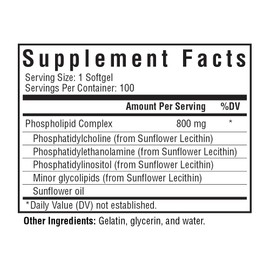 Seeking Health Seeking Health Optimal PC, 800 mcg Blended Phospholipid Complex, Made from Non-GMO Sunflower Lecithin, Supports Healthy Brain Function, Natural Energy Support (100 softgels)