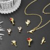 LiQunSweet 8 pcs 4 Styles Cocktail Theme Brass Cubic Zirconia