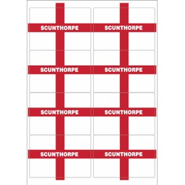 Scunthorpe England Flag Rectangular Matt Paper Stickers A4 Sheet of 8 (Each Sticker is 99mm x 68mm)