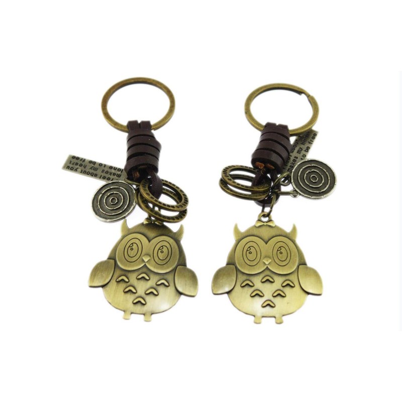 Olive-G Calling Fortune Cute Owl Owl Pair Keychain Key Ring