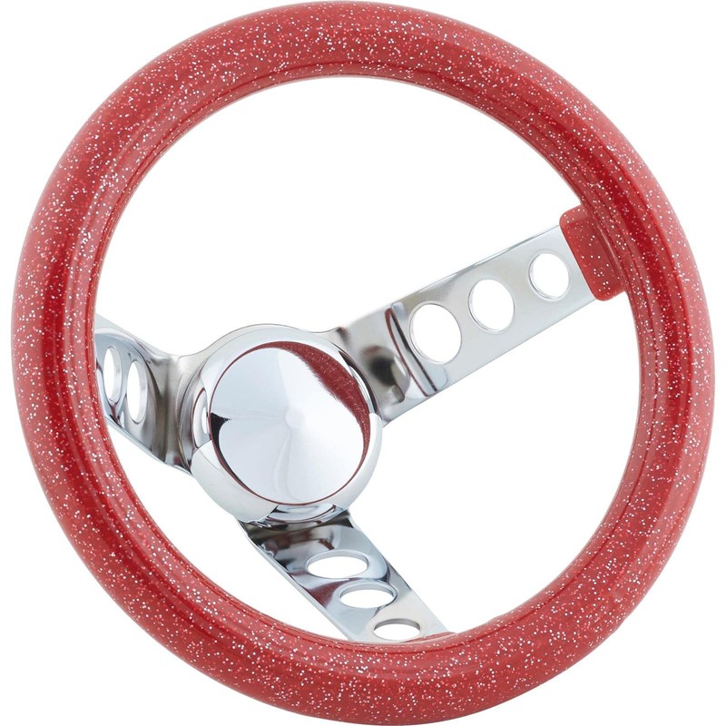 9-3/4 Inch Blue Metalflake Steering Wheel, 5-1/2 Dish