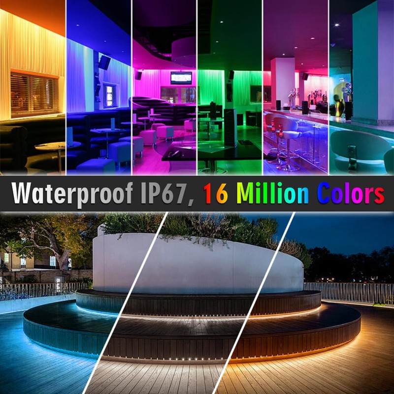 SuperlightingLED Brightest RGB CCT LED Strip Lights Outdoor Waterproof IP67