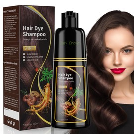 JUANCHI Dark Brown Hair Dye Shampoo 3 in 1, 150ML Hair Dye Shampoo for Women Men