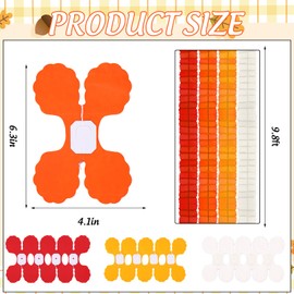 Whaline 16Pcs Fall Party Decoration Four-Leaf Clover Hanging Banner Red Orange Yellow White Paper Streamers Garland for Autumn Thanksgiving Home Wall Window Backdrop