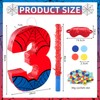 Spider Web Number 3 Pinata,Stick,Blindfold and Confetti Set,Spider Web Birthday