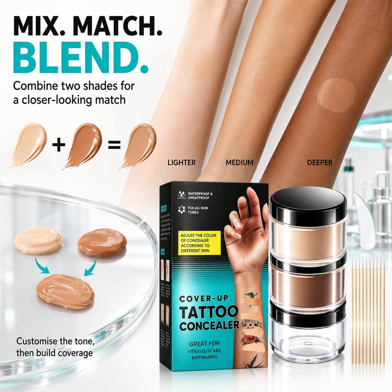 Tattoo Cover Up Makeup Waterproof,Long-Lasting Waterproof Coverage