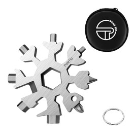Pole Tip 18 in 1 Snowflake Multi Tool Gifts Gadget Gifts for Men and Women Portable Stainless Steel Multi Tool Easter Gifts Fathers Gifts Christmas Gifts Pocket Tool Set (Silver)